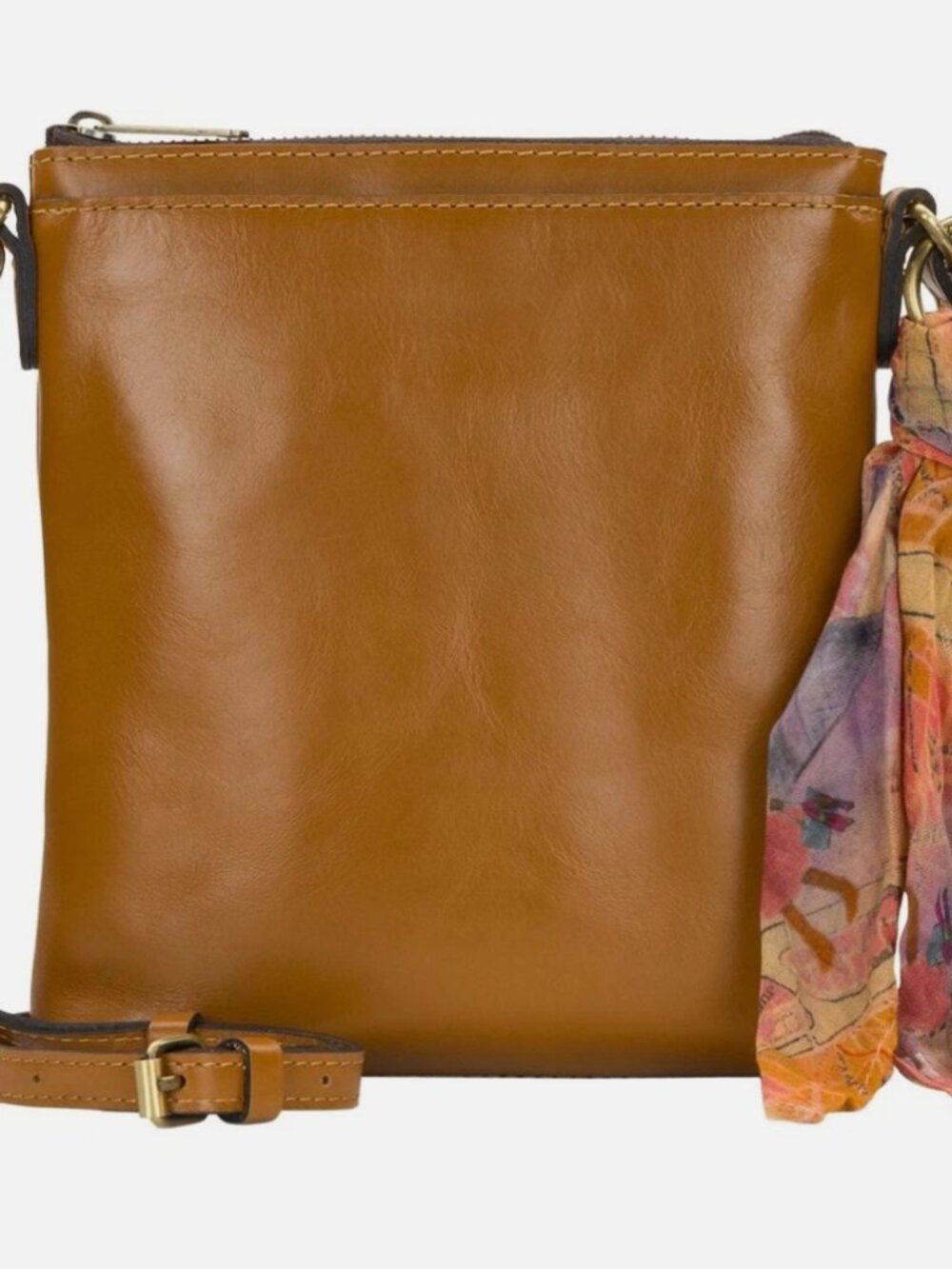 Patricia Nash Renee Crossbody Bag with Mini Scarf/Charms, Light Tan NWT
